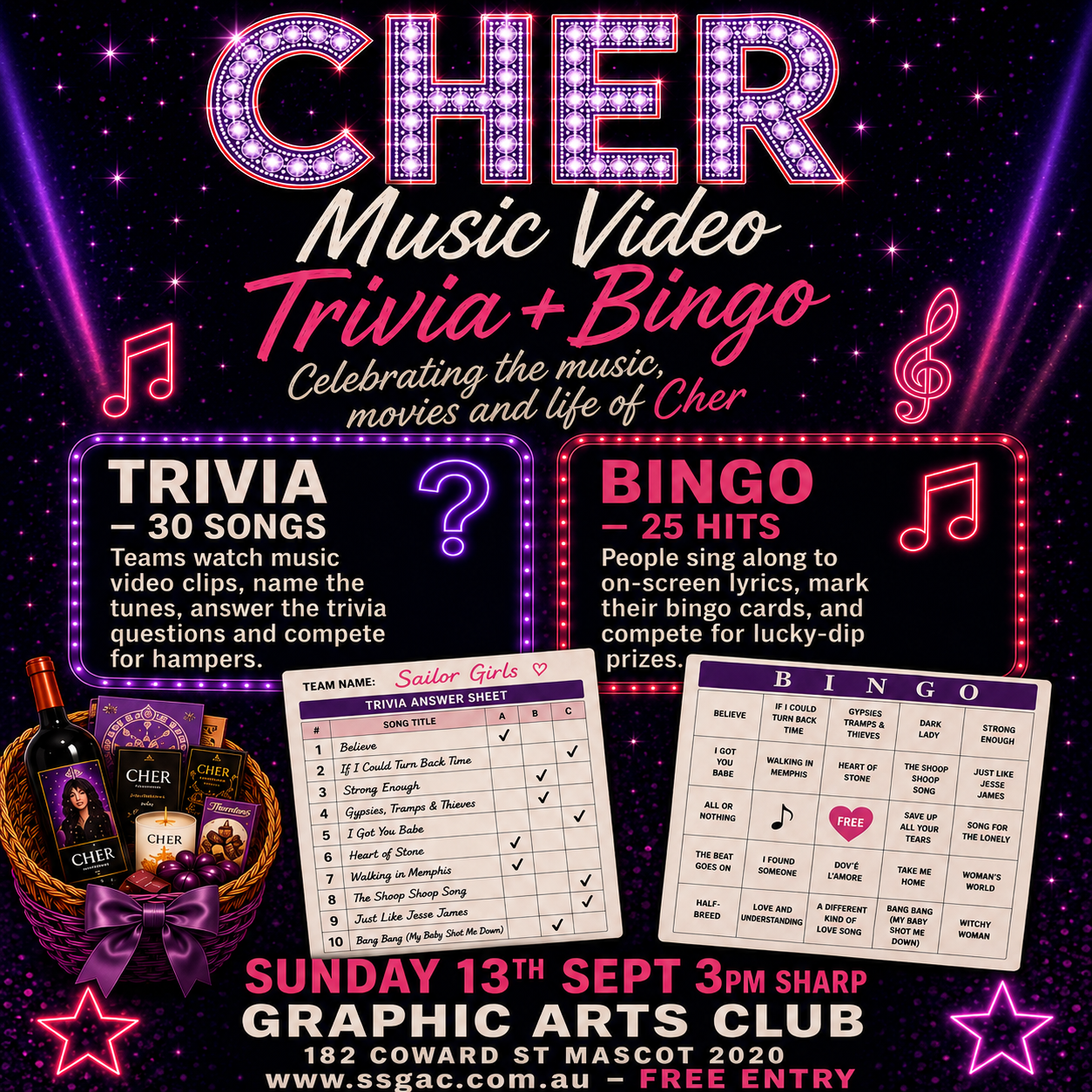 Cher Music Video Trivia & Bingo